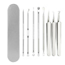 8Pcs Set Blackhead Extractor Tool Remover Pimple Blemish Comedone Kit Acne Clip