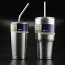 Set of 8 Stainless Steel Drinking Straws, 6 mm Reusable Metal Drinking Stra P3J3
