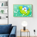 DIY Diamond Painting Kit Full Round Drill Cartoon Bear on Leaf 5D Drawing