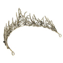 Bridal Pearls Crystal Hairband Tiara Women Wedding Prom Hair Decor Bronze