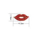 Sexy Women Crystal Lips Costume Brooches Creative Kiss Pin Jewelry (Red)