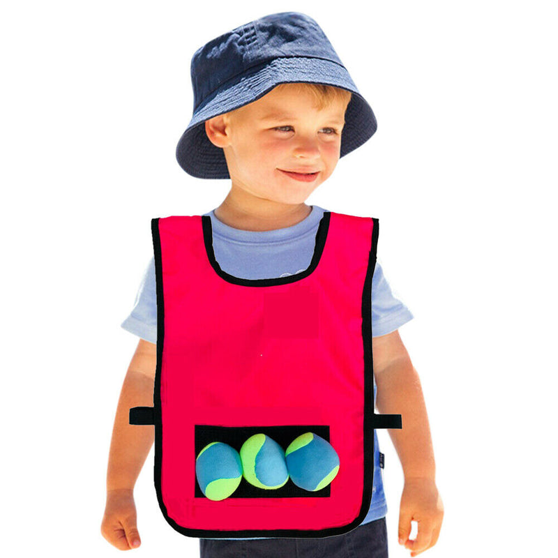 Children Throwing Game Training Kindergarten Sticky Ball Vest (Rose Red)