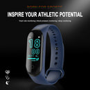 M4 Touch Waterproof Heart Rate Sleep Monitor 3 Axis Smart Bracelet (Blue)