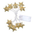 10LED Crack Metal Star Light String Party Wedding Christmas Home Lamp Decor