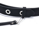2 Layer Punk  Hook Pant Leather Belt Chain Women Black Love Buckle BeltBX