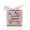 12pcs Wedding Favor Gift Ribbon Candy Box Cut Out Pram Design Baby Shower P