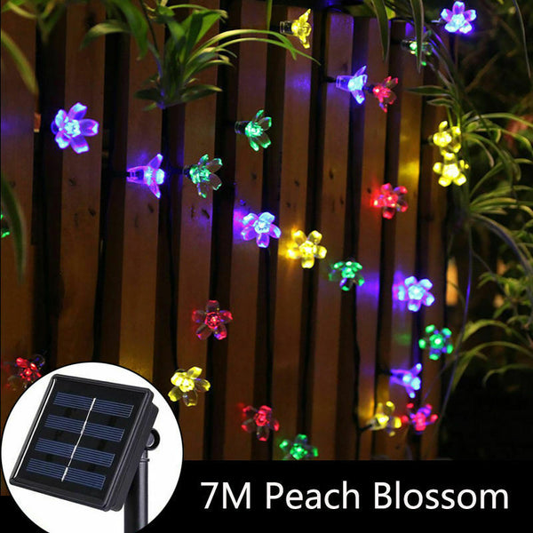 7 Meters 50 Led Solar Power Fairy String Lights Blossom Flower Lamp WaterproJ8P9