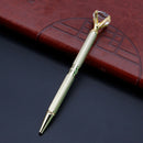 Diamond Crystal Pen Gem Ballpoint Pen Metal Ring Roller Ball Pen Office Supplies