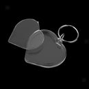 10x Clear Heart Blank Plastic Insert Photo Picture Frame Key Ring Keychain