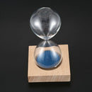 Blue wood + glass + iron powder sand iron flowering magnetic hourglass with