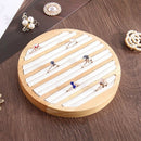 1 Pc Rings Display Tray Wooden Round Ring Holder Showing Plate Jewelry Orga Q7S4