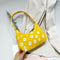 Women Flower Daisy Handbag Nylon Casual Underarm Shoulder Tote Bag (Yellow)
