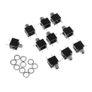 3Pins Female 3.5mm Mono TS Jacks Plug Socket Connectors Switch PCB Panel Chassis