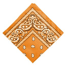 Novelty Double Sided Paisley Print Cowboy Bandana Head Wrap Wristband Orange