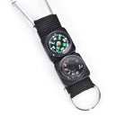 3 in 1 Multifunction Camping Hiking Carabiner w/ Keychain Compass Thermometer3C