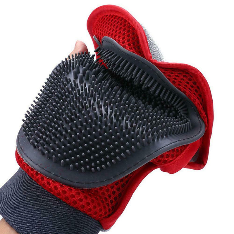 Pet Cat Glove Grooming Brush Silicone Massage Hair Removal Mitten Accessory