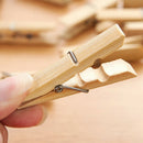 20Pcs Nature Bamboo Clips Clothes Pins Wooden Washing Line Drying Clips Peg MEC*