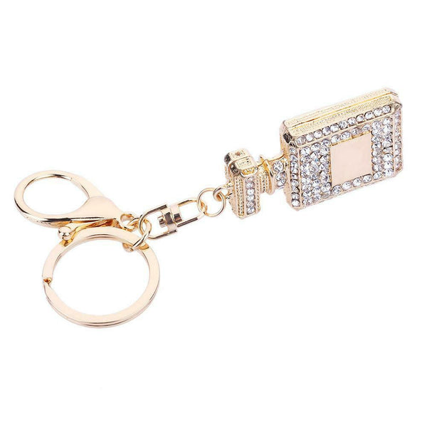 Rhinestone Crystal Perfume Bottle Key Ring Keychain Bag Pendant for Girls #gib