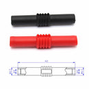 2pcs Black+Red Insulated 4mm to 4mm Banana Plug Female Socket Connector BE uWTEU