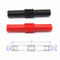 2pcs Black+Red Insulated 4mm to 4mm Banana Plug Female Socket Connector BE uWTEU