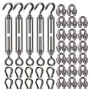 304 Stainless Steel Turnbuckle M6 Wire Rope Tension Tensioner Strainer and  O3U8