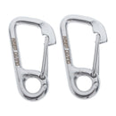 2 lot Carabiner Lock Stainless Steel 60mm Spring Hook Reel Cord Connector