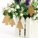 100x fir tree cardboard kraft label with jute cord 5.3x6cm for hanging writ T8R4