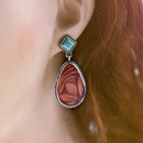 Boho Turquoise Ear Stud Dangle Earrings Wedding Jewelry Women Accessories