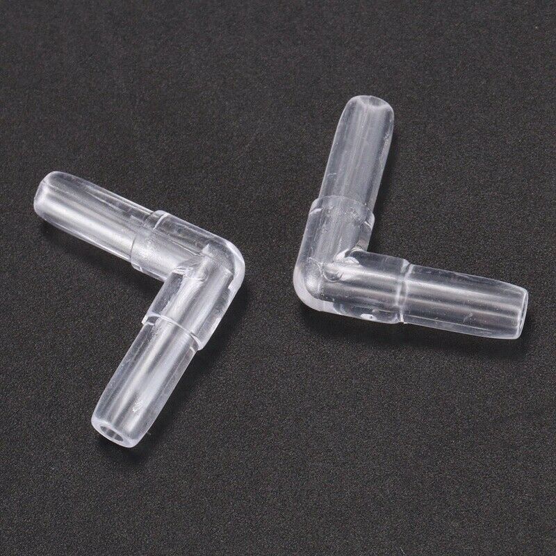 10pcs 4mm Connection Diameter Plastic Aquarium Bent Air Hose Clear E7C7