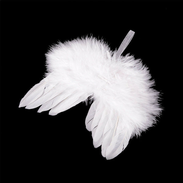 Infant Newborn Boy Girl Fairy Feather Pure white Angel Wings Decor OZ