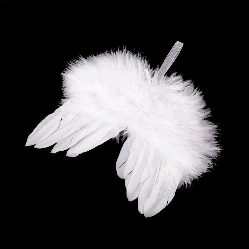 Infant Newborn Boy Girl Fairy Feather Pure white Angel Wings Decor OZ