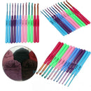 12pcs Multi Colour Aluminum Crochet Hooks Yarn Knitting Needles Set Kit Craft