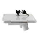 Gravity/City Water Inlet Hatch w/ Keys for RV (White)