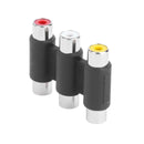 3RCA Female to Female Coupler AV Video Audio Adapter Cable Connector hv2n