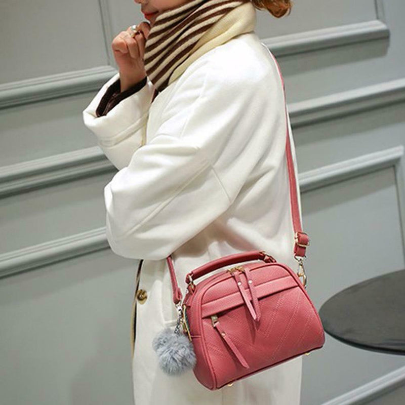 Women Messenger Handbag Shoulder Bag PU Leather Satchel Sling Bag/Cameo