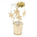 Rotating Carrousel Spinning Candle Holder Christmas Wedding Decor -Snowflake