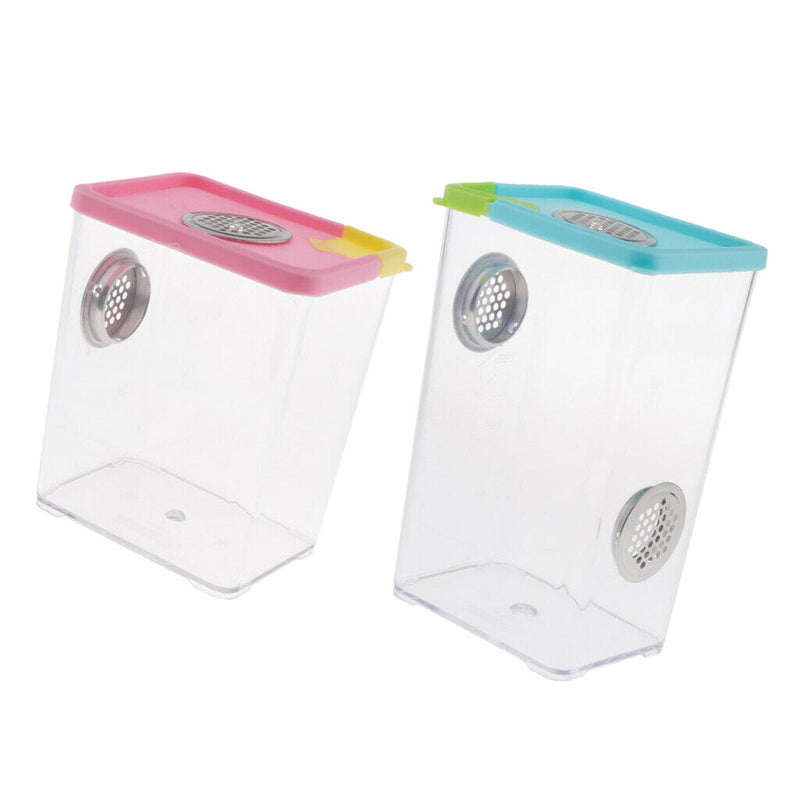 Set Of 2 Plastic Reptile Insect Spider Incubation Box Amphibians Breeding Boxes