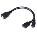 2 in1 Micro USB Male to Female to USB 2.0 Power Charging OTG Adapter Cable Ew