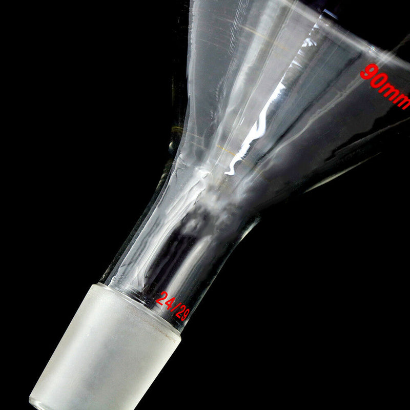 90mm,24/40,Glass Funnel 100ml Chemistry Laboratory Glassware BX