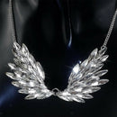 Fashion Large Rhinestone Angel Wing Pendant Statement Necklace Accessories