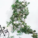 6.5-Foot Artificial Eucalyptus Garland and 6-Foot Willow Vine Branches Leaf E5G2