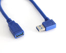 USB 3.0 Type A Right Angle 90 Degree Extension Cable Male to Female Adapter T Bj