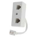 6P4C RJ11 Male to Dual Female Telephone Line Splitter Connector Adapter N8P9
