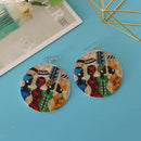 New Personality Handmade Natural African Wooden Earrings for Women Jewelry E