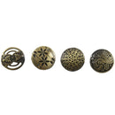 30PCs Round Sewing Buttons Bronze Tone Flower Decorative Pattern Mixed 17mm I7H1