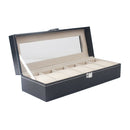 6 Slot Pu Leather Watch Box Display Case Organizer Jewelry Storage Boxes