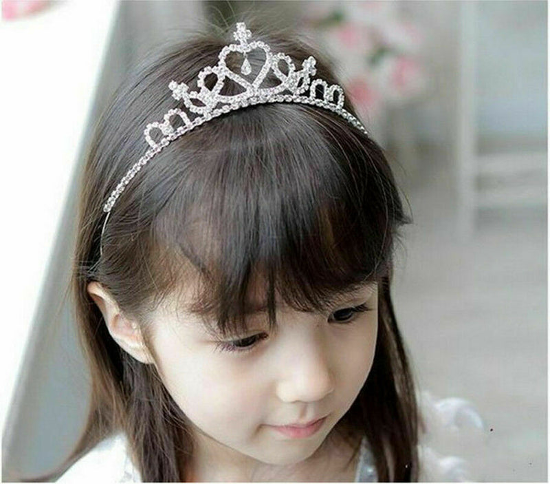 Kids Girls Child Wedding Prom Crystal Rhinestones Tiara Princess Crown Headbands