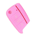 Flod Key Silicone 3Buttons Protective Case Cover for Volkswagen 2017 Pink