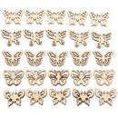 50Pcs Mix Hollow Butterfly Wooden Ornament DIY Craft Art Decoration Scrap â„–[
