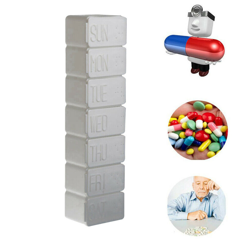 7 Grids 7 Days Weekly Pill Box Seal Tablet Medicine Organizer with Braille